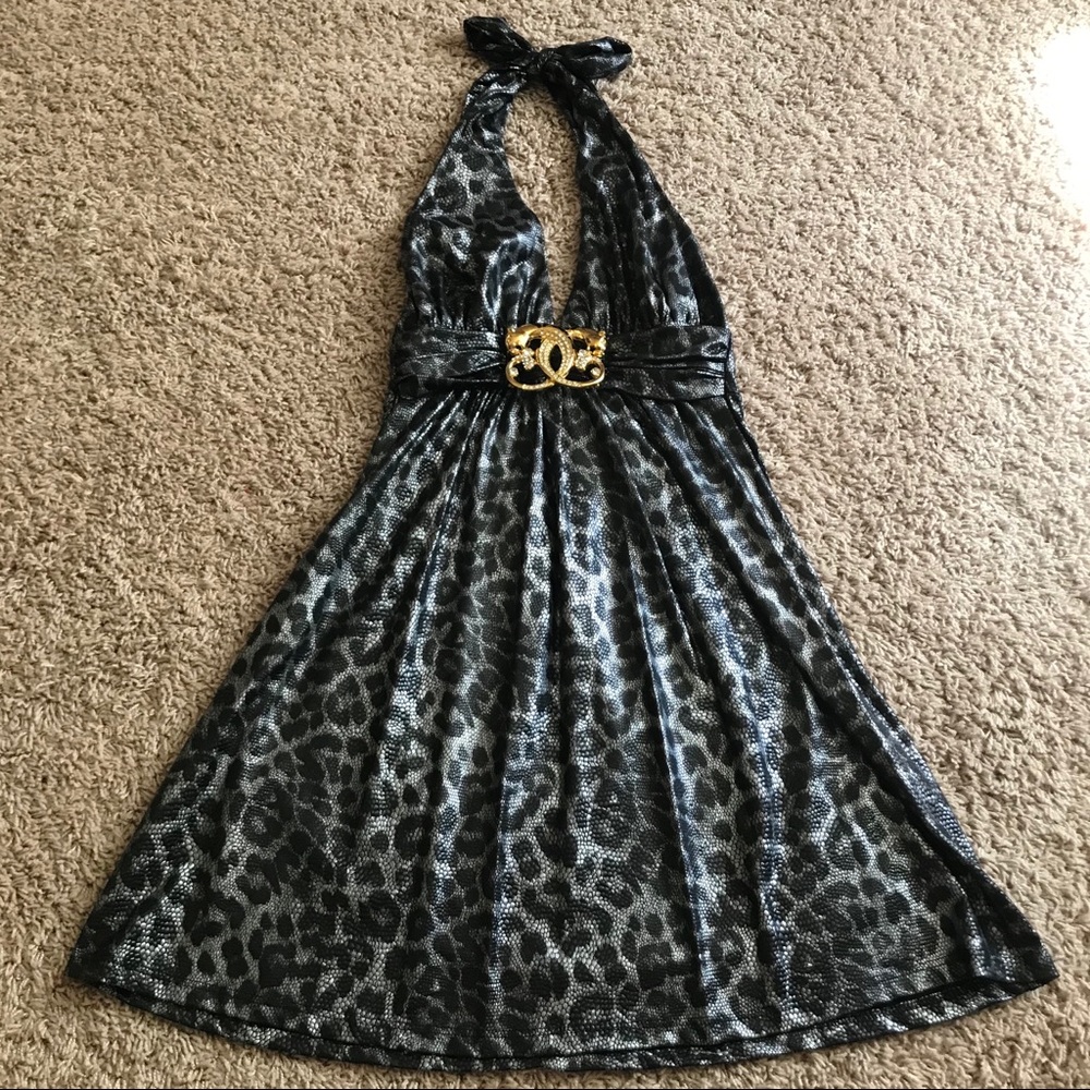 Halter fit & flare dress